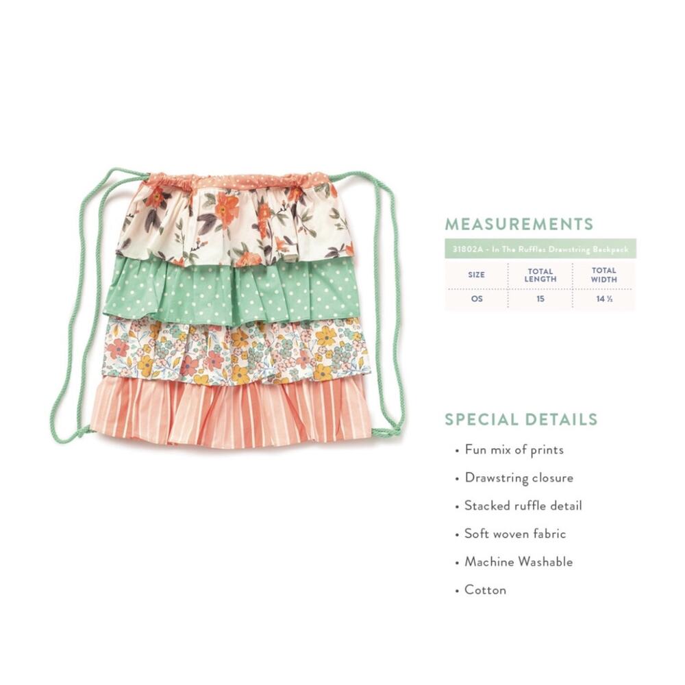 Matilda Jane Dream Chasers In The Ruffles Drawstring Backpack - Picture 2 of 4
